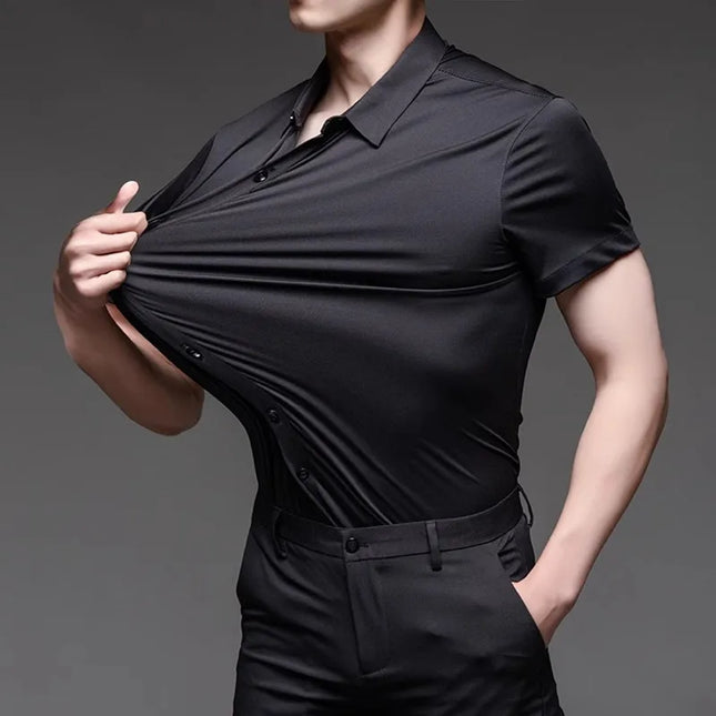 High Stretch Men's Casual Shirts - Short Sleeve, Breathable Fabric
