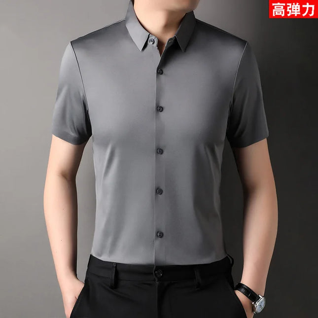 High Stretch Men's Casual Shirts - Short Sleeve, Breathable Fabric