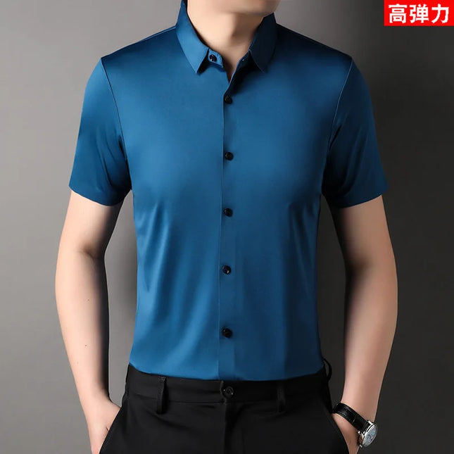 High Stretch Men's Casual Shirts - Short Sleeve, Breathable Fabric