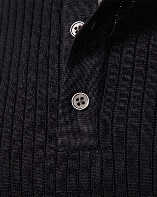 Long Sleeve Polo Shirt for Men - Casual Autumn Fit