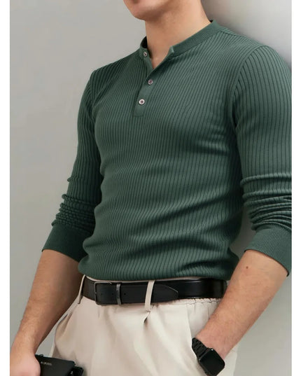 Long Sleeve Polo Shirt for Men - Casual Autumn Fit