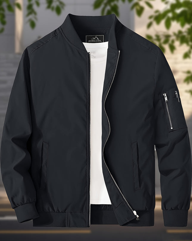 MAGNIVIT Men's Casual Windproof Flight Jacket - Lightweight & Multi-Pockets