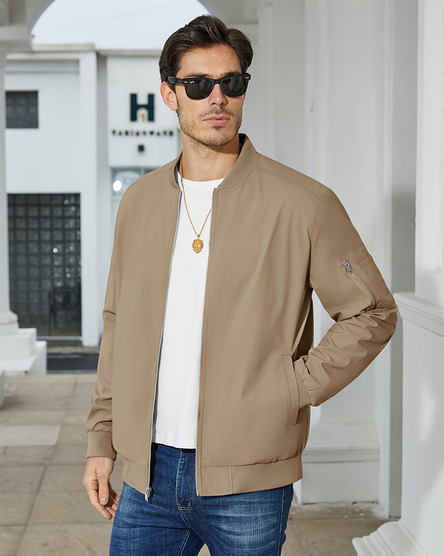 MAGNIVIT Men's Casual Windproof Flight Jacket - Lightweight & Multi-Pockets
