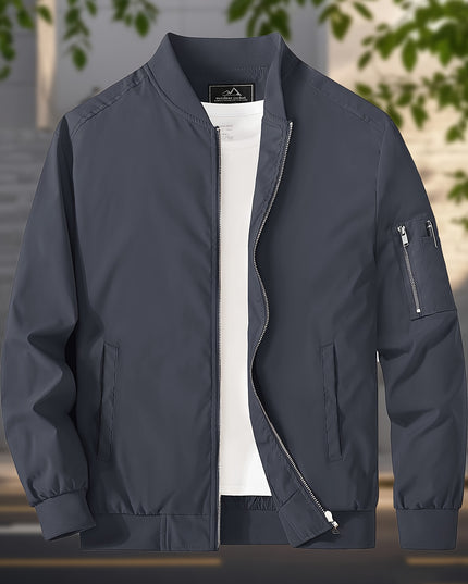 MAGNIVIT Men's Casual Windproof Flight Jacket - Lightweight & Multi-Pockets