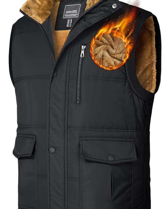 MAGNIVIT Men's Windproof Vest - Fleece Lining for Outdoor Activities