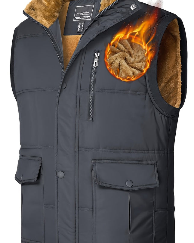 MAGNIVIT Men's Windproof Vest - Fleece Lining for Outdoor Activities