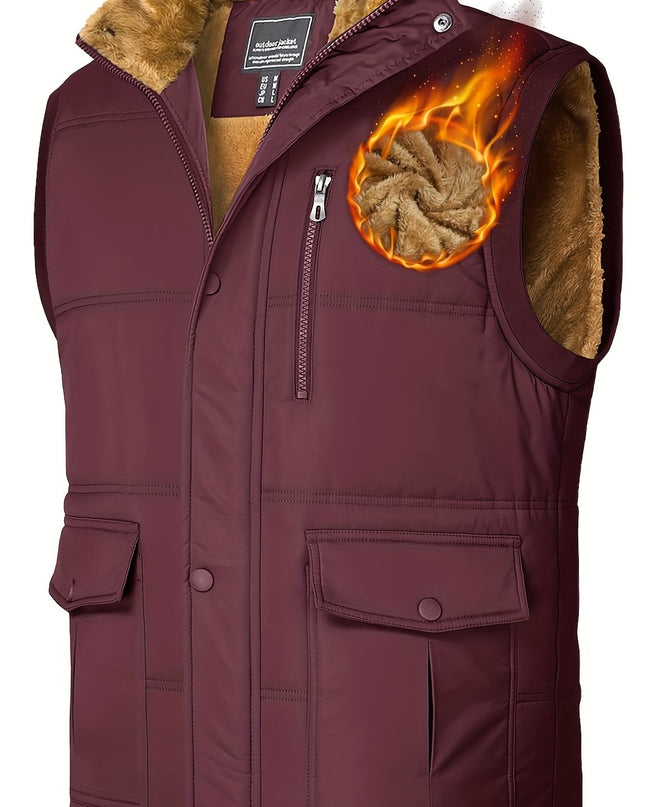MAGNIVIT Men's Windproof Vest - Fleece Lining for Outdoor Activities