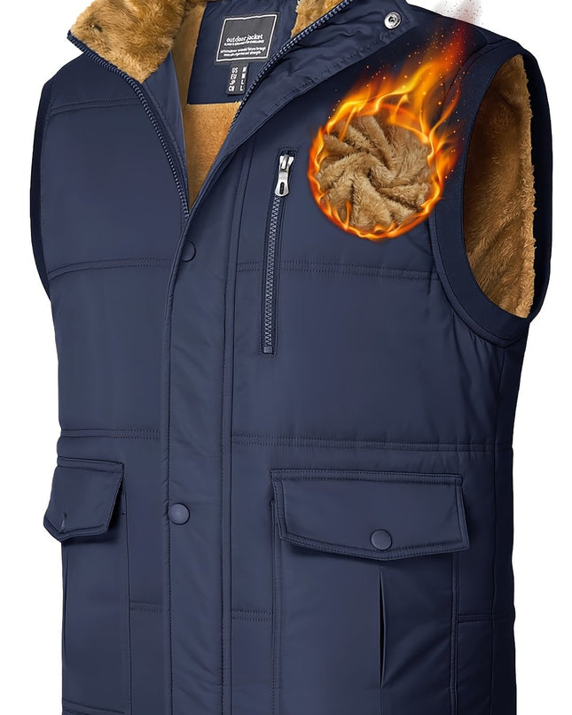 MAGNIVIT Men's Windproof Vest - Fleece Lining for Outdoor Activities