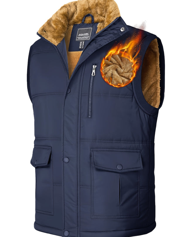 MAGNIVIT Men's Windproof Vest - Fleece Lining for Outdoor Activities