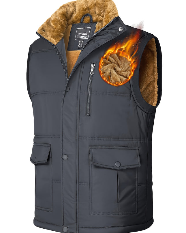 MAGNIVIT Men's Windproof Vest - Fleece Lining for Outdoor Activities