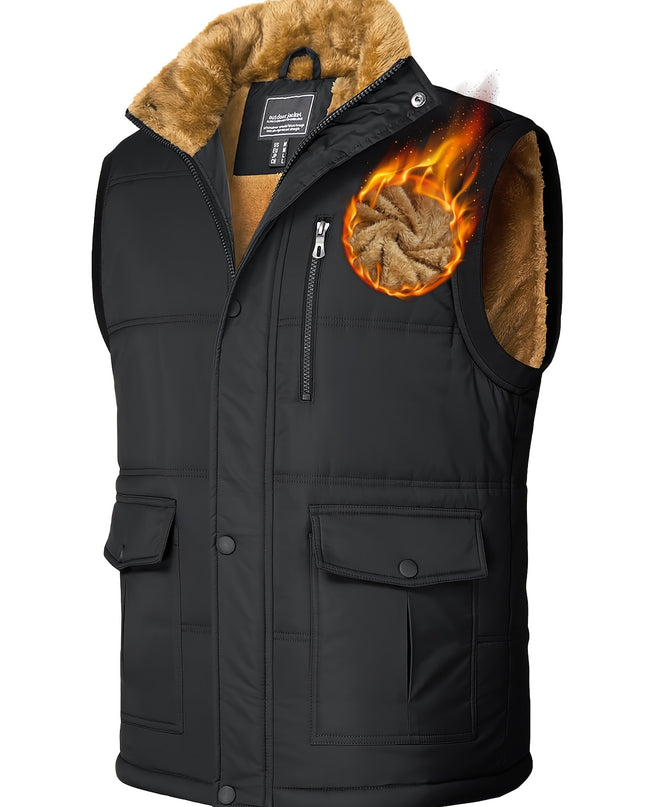 MAGNIVIT Men's Windproof Vest - Fleece Lining for Outdoor Activities