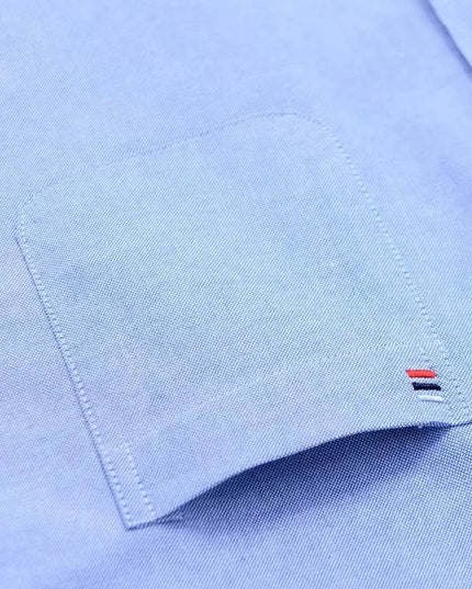 Men's 100% Cotton Long Sleeve Dress Shirt - Oxford Plaid Style