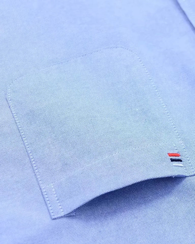 Men's 100% Cotton Long Sleeve Dress Shirt - Oxford Plaid Style