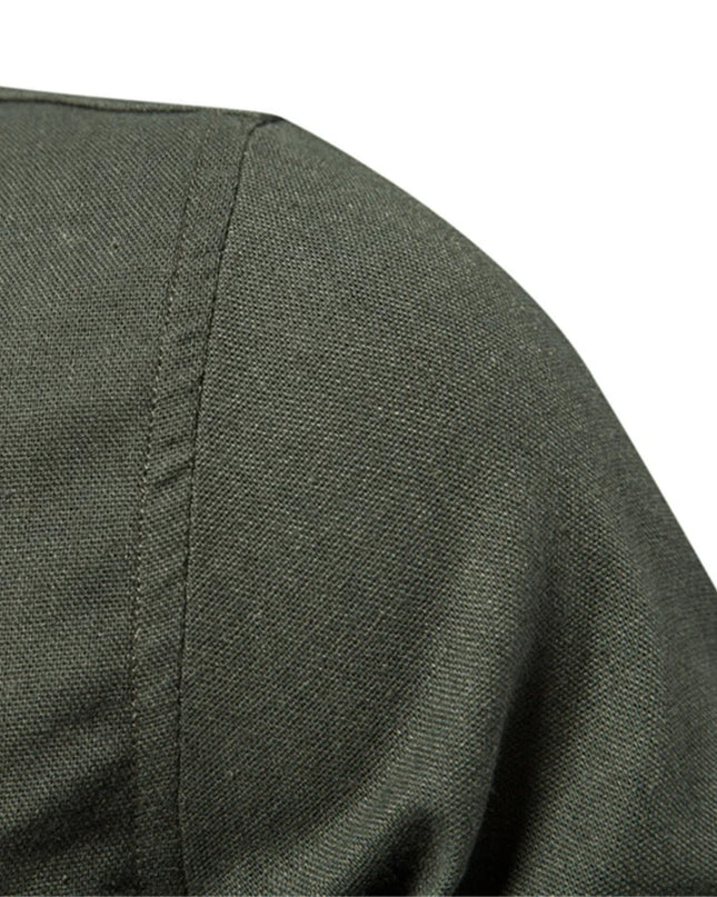 Men's 100% Cotton Long Sleeve Shirt - Casual Turn-Down Collar