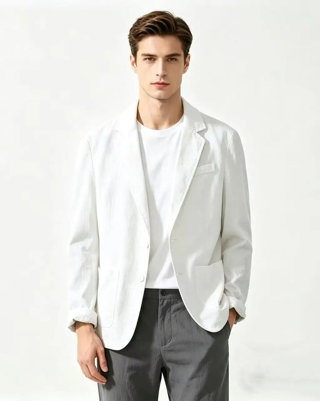 Men's 100% Cotton Slim-Fit Blazer - Fashionable for Travel & Weddings