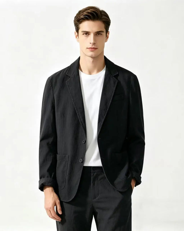 Men's 100% Cotton Slim-Fit Blazer - Fashionable for Travel & Weddings
