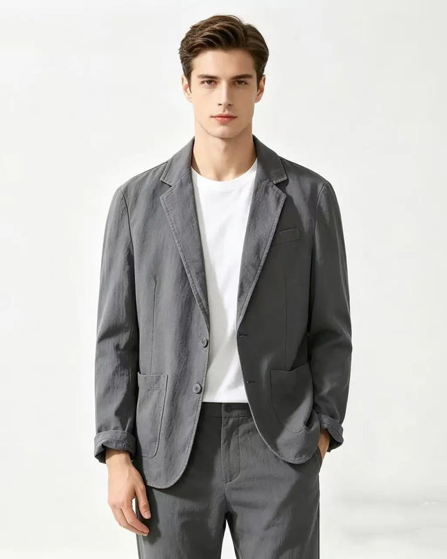 Men's 100% Cotton Slim-Fit Blazer - Fashionable for Travel & Weddings