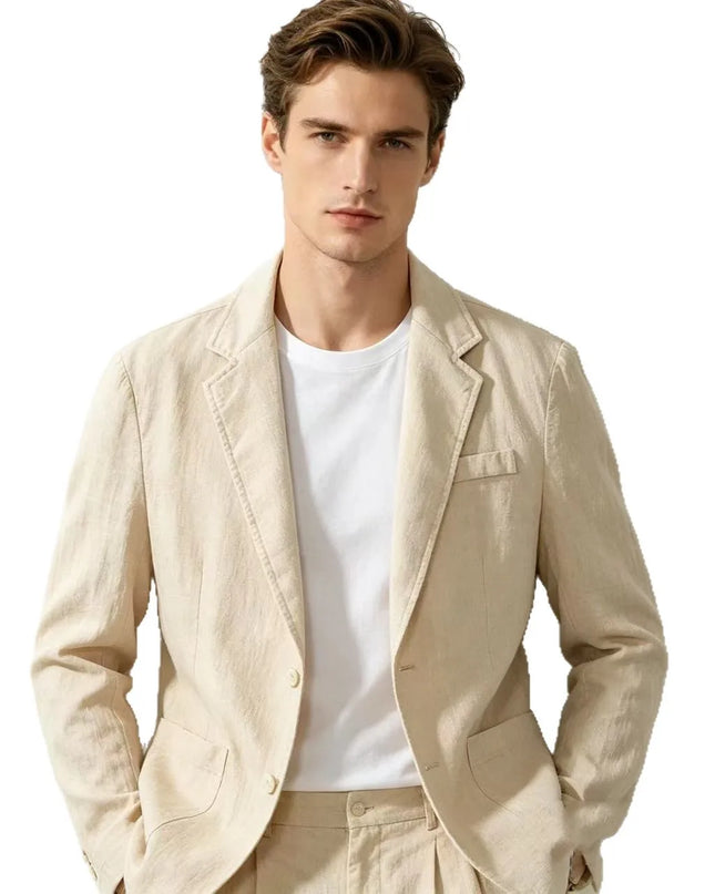 Men's 100% Cotton Slim-Fit Blazer - Fashionable for Travel & Weddings