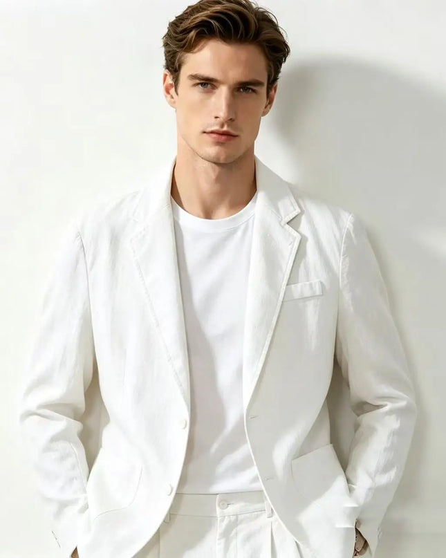 Men's 100% Cotton Slim-Fit Blazer - Fashionable for Travel & Weddings