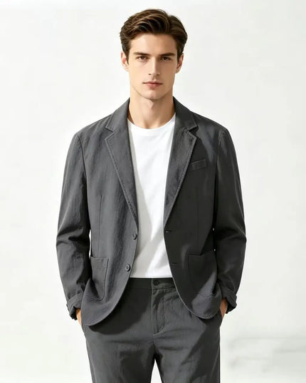 Men's 100% Cotton Slim-Fit Blazer - Fashionable for Travel & Weddings