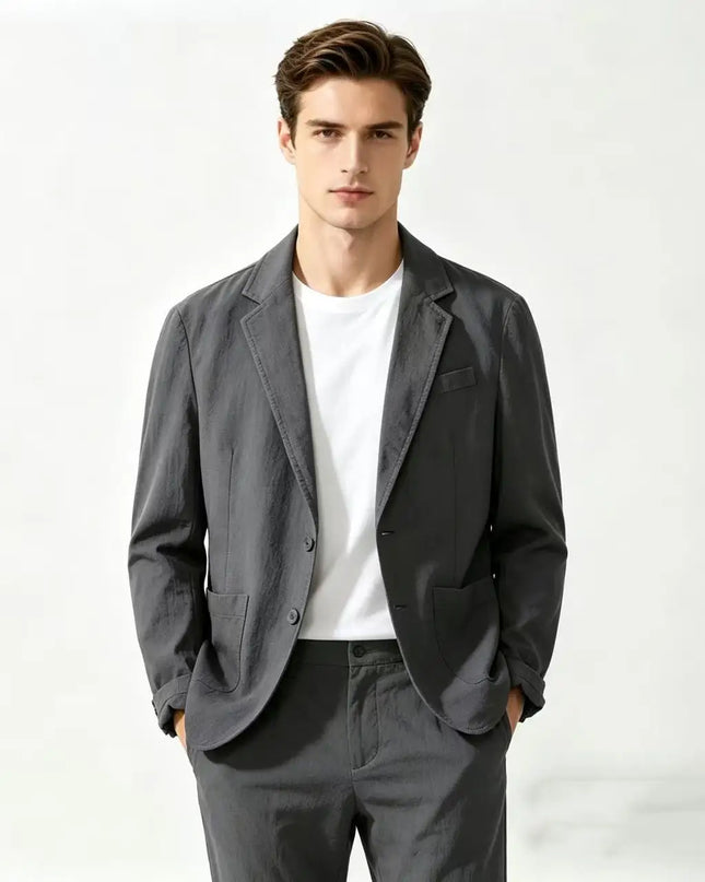 Men's 100% Cotton Slim-Fit Blazer - Fashionable for Travel & Weddings
