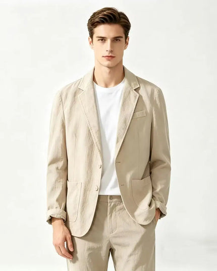 Men's 100% Cotton Slim-Fit Blazer - Fashionable for Travel & Weddings