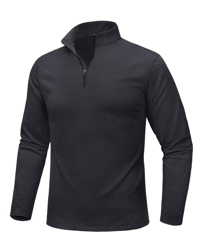Men's 1/4 Zip Running Shirt - Warm, Breathable, Stretchy Fabric