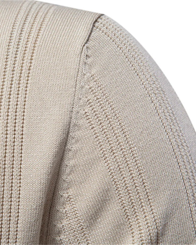 Men's 2024 Ribbed Knit Polo Shirt - Breathable Summer Style