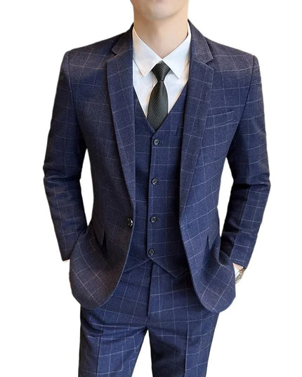 Men's 3 Piece Suit Set - Blazer, Vest & Pants for Business Casual