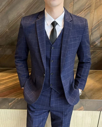 Men's 3 Piece Suit Set - Blazer, Vest & Pants for Business Casual