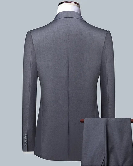 Men's 3-Piece Suit Set - Blazer, Vest, Trousers for Formal Events