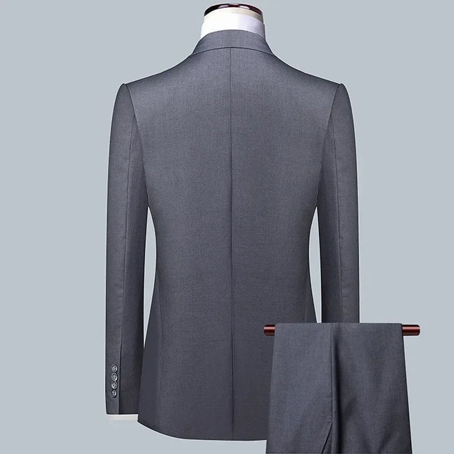 Men's 3-Piece Suit Set - Blazer, Vest, Trousers for Formal Events