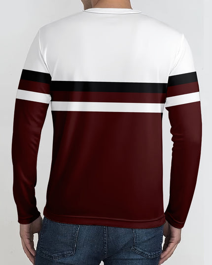 Men's 3D Striped Color Block T-Shirt - Casual Round Neck Design
