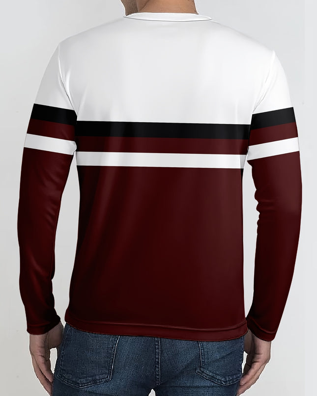 Men's 3D Striped Color Block T-Shirt - Casual Round Neck Design