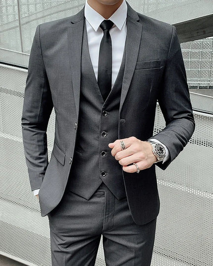 Men's 6XL Slim Fit Suit - Blazer, Vest & Pants for Casual Style