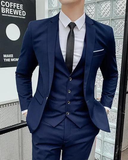Men's 6XL Slim Fit Suit - Blazer, Vest & Pants for Casual Style