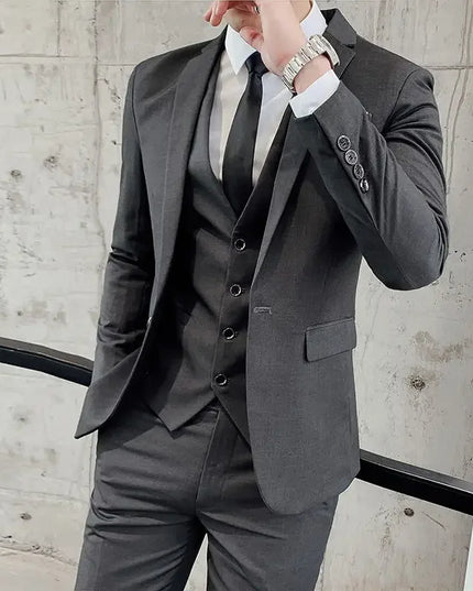 Men's 6XL Slim Fit Suit - Blazer, Vest & Pants for Casual Style