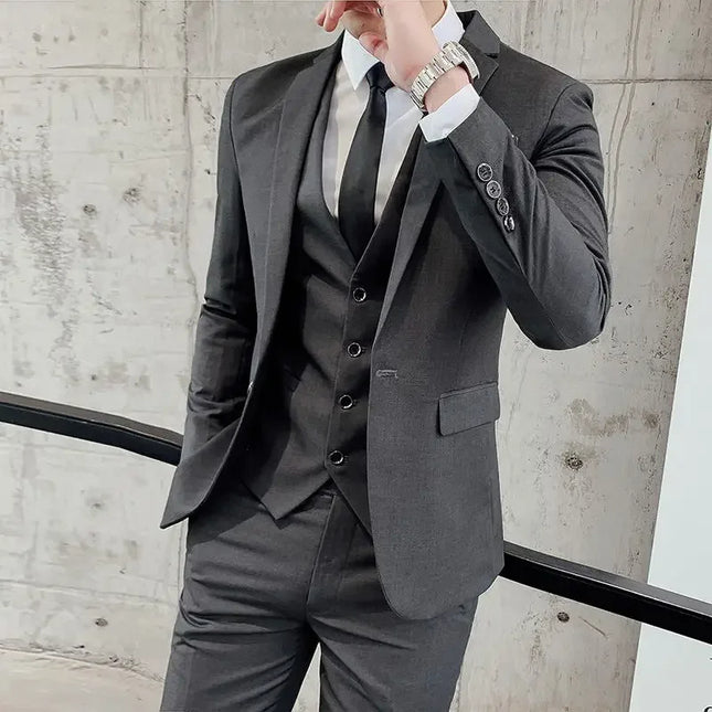 Men's 6XL Slim Fit Suit - Blazer, Vest & Pants for Casual Style