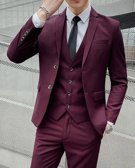 Men's 6XL Slim Fit Suit - Blazer, Vest & Pants for Casual Style