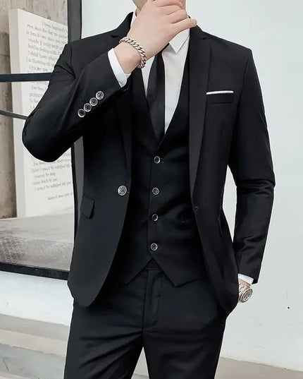 Men's 6XL Slim Fit Suit - Blazer, Vest & Pants for Casual Style
