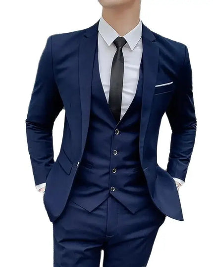 Men's 6XL Slim Fit Suit - Blazer, Vest & Pants for Casual Style