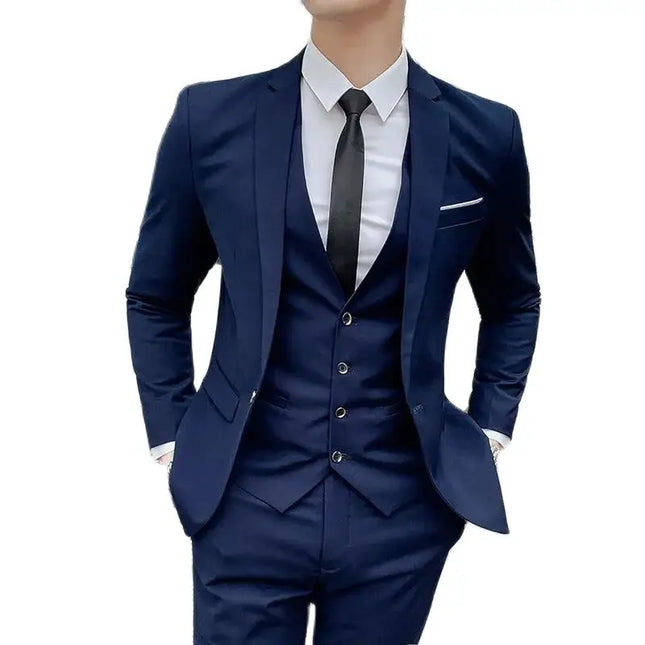 Men's 6XL Slim Fit Suit - Blazer, Vest & Pants for Casual Style