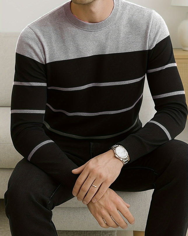 Men's All-Season Knit Sweater - Soft Stretchy Pullover Style