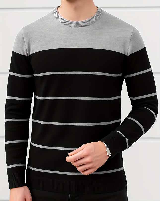 Men's All-Season Knit Sweater - Soft Stretchy Pullover Style