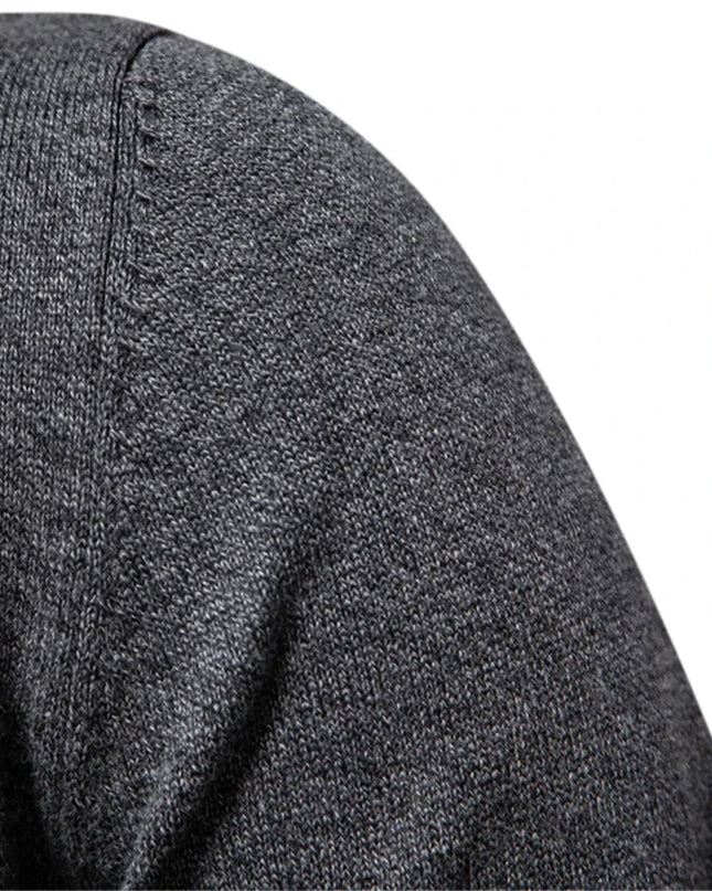 Men's Autumn Cotton Sweater - O Neck Patchwork Design, Warm Pullover