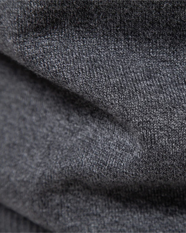 Men's Autumn Cotton Sweater - O Neck Patchwork Design, Warm Pullover