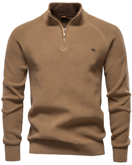 Men's Autumn Cotton Zipper Cardigan - Warm Casual Sweater