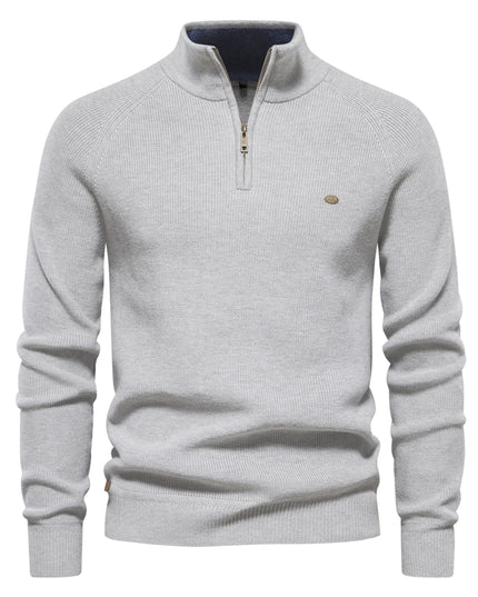 Men's Autumn Cotton Zipper Cardigan - Warm Casual Sweater