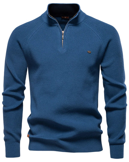 Men's Autumn Cotton Zipper Cardigan - Warm Casual Sweater