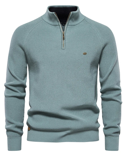 Men's Autumn Cotton Zipper Cardigan - Warm Casual Sweater